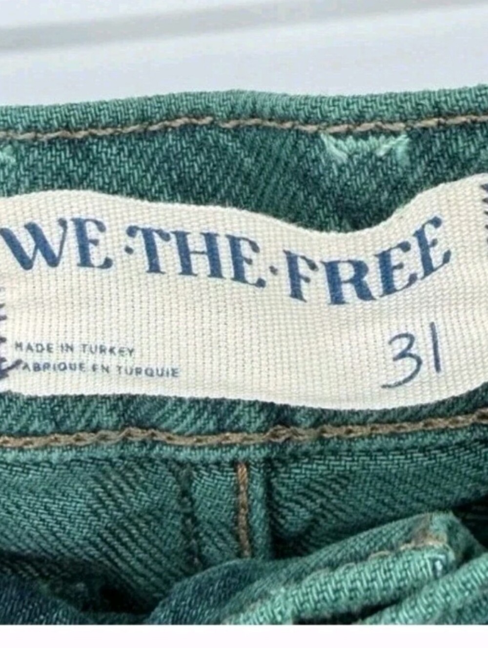 SOLD We The Free People Final Countdown Low Rise Cuffed Boyfriend Jean Teal - Picture 7 of 13